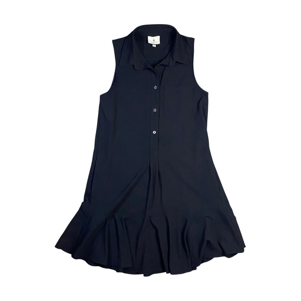 Tuckernuck Black Crepe Sleeveless Callahan Shirt Dress - XS